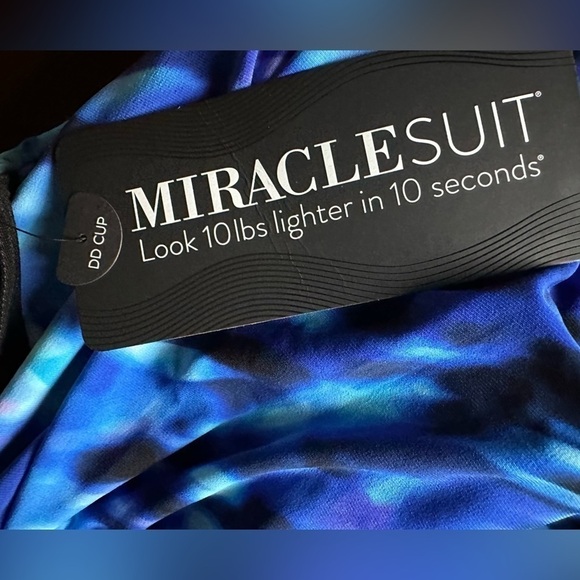 Miraclesuit Ursula 10DD Cups Tankini Layered Shaper Top Slimming Blue 6539427 - Picture 3 of 12